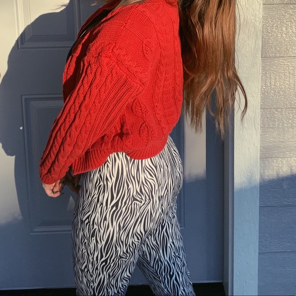 PrettyLittleThing Pants - PrettyLittleThing Zebra skinny trouser size 4